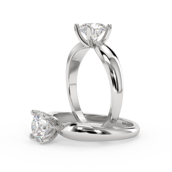 Montura Para Anillo de Compromiso Solitario "Tapered" en Oro Blanco de 14K