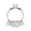 Montura Para Anillo de Compromiso Solitario "Tapered" en Oro Blanco de 18K