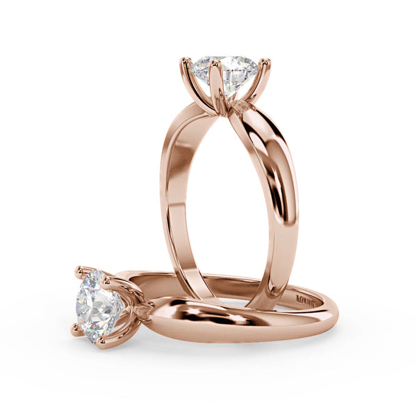 Montura Para Anillo de Compromiso Solitario "Tapered" en Oro Rosa de 14K