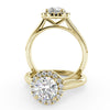 Montura Para Anillo de Compromiso Halo "Flare" en Oro Amarillo de 14K