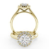 Montura Para Anillo de Compromiso Halo "Flare" en Oro Amarillo de 18k