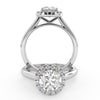 Montura Para Anillo de Compromiso Halo "Flare" en Oro Blanco de 18k
