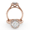 Montura Para Anillo de Compromiso Halo "Flare" en Oro Rosa de 14K