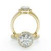 Montura Para Anillo de Compromiso Halo y Pavé  "Nova" en Oro Amarillo de 18K