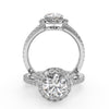 Montura Para Anillo de Compromiso Halo y Pavé "Nova" en Platino