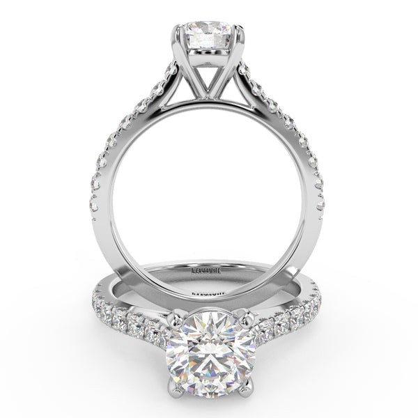 Montura Para Anillo de Compromiso Pavé "Royal" en Oro Blanco de 14K