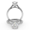 Montura Para Anillo de Compromiso Pavé "Royal" en Oro Blanco de 18k
