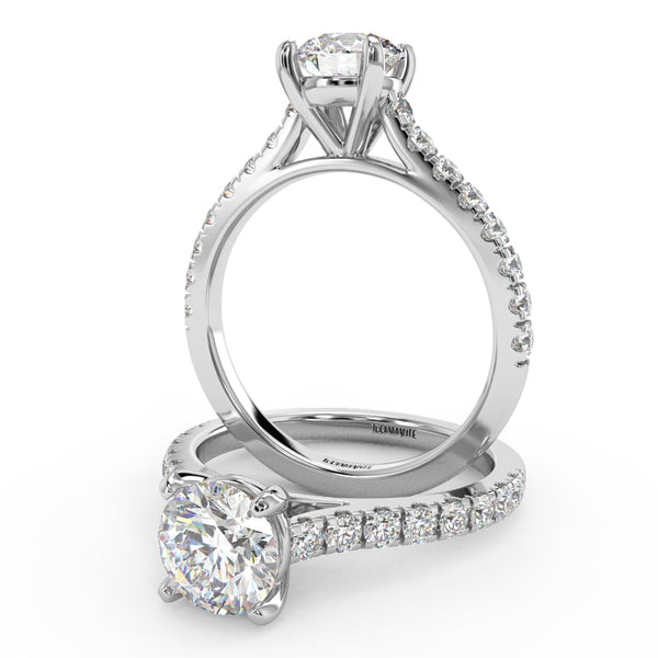 Montura Para Anillo de Compromiso Pavé "Royal" en Platino