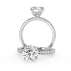 Montura Para Anillo de Compromiso Micropavé "Serenity" en Oro Blanco de 14K con Diamantes