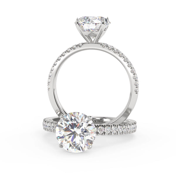Montura Para Anillo de Compromiso Micropavé "Serenity" en Oro Blanco de 14K con Diamantes