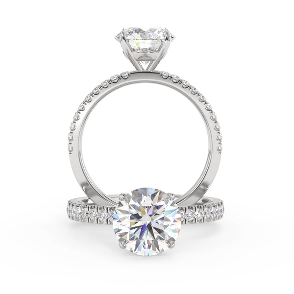 Montura Para Anillo de Compromiso Micropavé "Serenity" en Oro Blanco de 14K con Diamantes