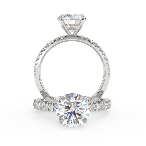 Montura Para Anillo de Compromiso Micropavé "Serenity" en Oro Blanco de 18K