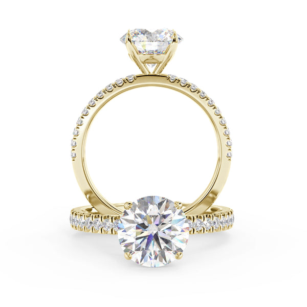 Montura Para Anillo de Compromiso Micropavé "Serenity" en Oro Amarillo de 18K