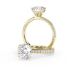 Montura Para Anillo de Compromiso Micropavé "Serenity" en Oro Amarillo de 18K