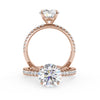 Montura Para Anillo de Compromiso Micropavé "Serenity"en Oro Rosa de 18K