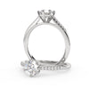 Montura Para Anillo de Compromiso Pavé "Shine" en Oro Blanco de 18k con Diamantes