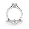 Montura Para Anillo de Compromiso Pavé "Shine" en Oro Blanco de 14k con Diamantes