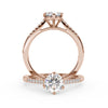 Montura Para Anillo de Compromiso Pavé "Shine" en Oro Rosa de 14K