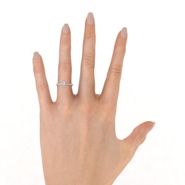 Montura Para Anillo de Compromiso Micropavé "Serenity" en Platino
