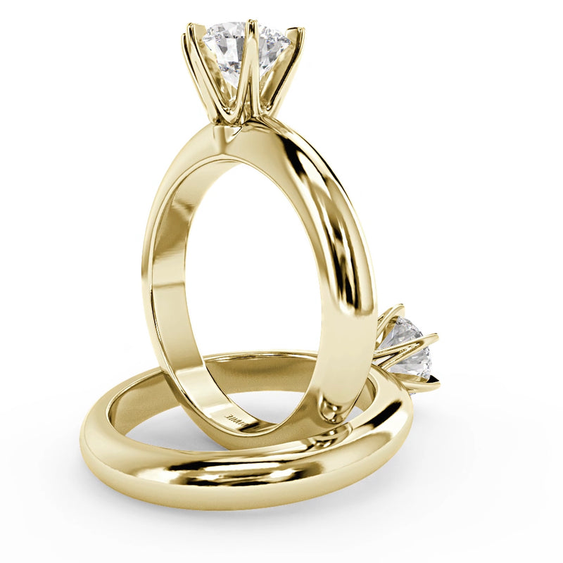 Montura Para Anillo de Compromiso Solitario "Tiffany" en Oro Amarillo de 14K