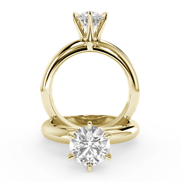 Montura Para Anillo de Compromiso Solitario "Tiffany" en Oro Amarillo de 18K