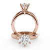 Montura Para Anillo de Compromiso Solitario "Tiffany" en Oro Rosa de 14K