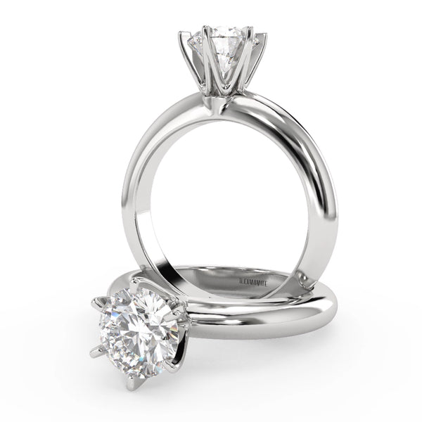 Montura Para Anillo de Compromiso Solitario "Tiffany" en Platino