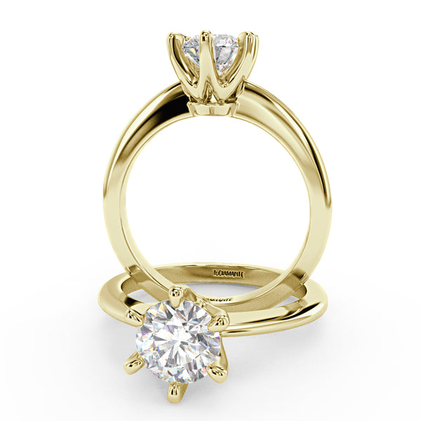 Montura Para Anillo de Compromiso Solitario "Tiffany Slim" Oro Amarillo de 14K