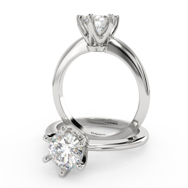 Montura Para Anillo de Compromiso Solitario "Tiffany Slim" en Platino