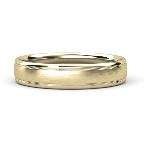 Argolla (Anillo de Matrimonio) de Hombre Estilo Clasica, Ancho de 4.5mm en Oro Amarillo de 18k