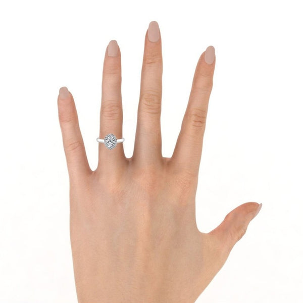 Montura Para Anillo de Compromiso Halo "Eclipse" en Oro Amarillo de 18K