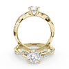 Montura Para Anillo de Compromiso Pavé "Infinity" en Oro Amarillo de 14K
