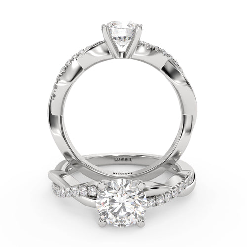 Montura Para Anillo de Compromiso Pavé "Infinity" en Oro Blanco de 14K