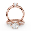 Montura Para Anillo de Compromiso Pavé "Infinity" en Oro Rosa de 14K
