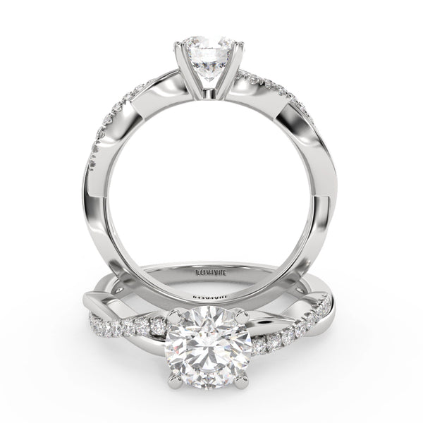 Montura Para Anillo de Compromiso Pavé "Infinity" en Platino