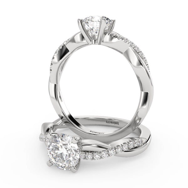 Montura Para Anillo de Compromiso Pavé "Infinity" en Platino
